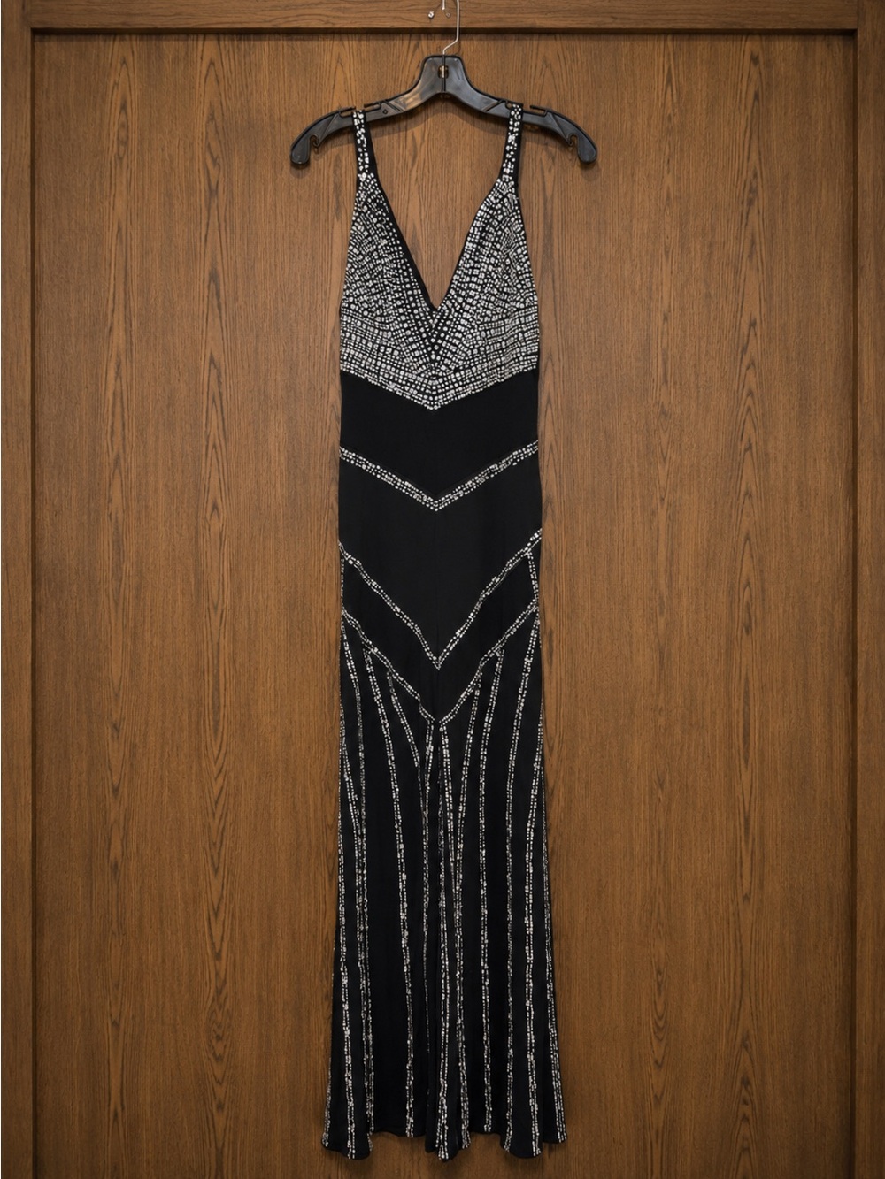 Southern Fried Chics Women’s Black Beaded V-Neck Jumpsuit Size Large